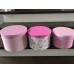 Pottery Barn Kids SET Hat Boxes Decor Storage Box 3 Round Pink Gingham Paisley   392101928155